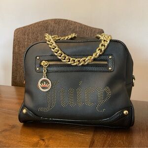 Juicy Couture Black Satchel with Gold Chain
